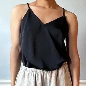 Simple black camisole blouse (S)